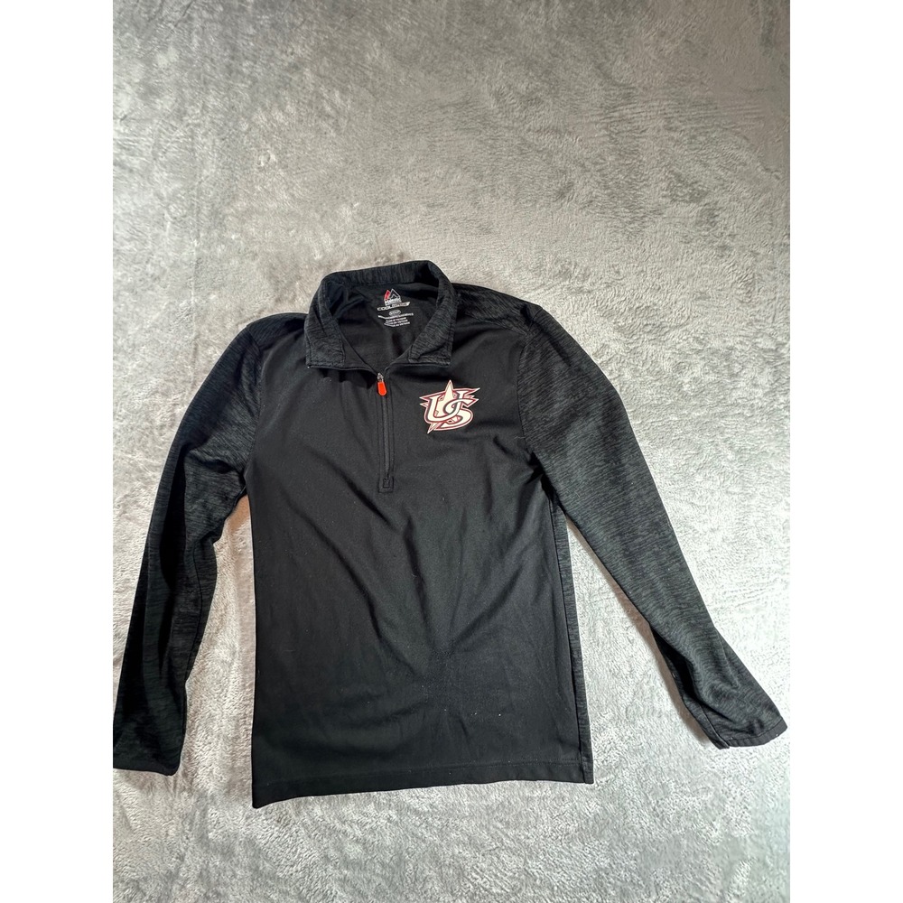 USA Majestic Cool Base Baseball Team Quarter Zip Pullover Black S/CH/P‎